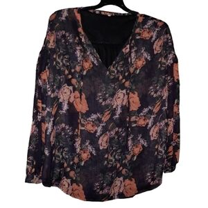 Floral Long Sleeve Blouse Size 2XL